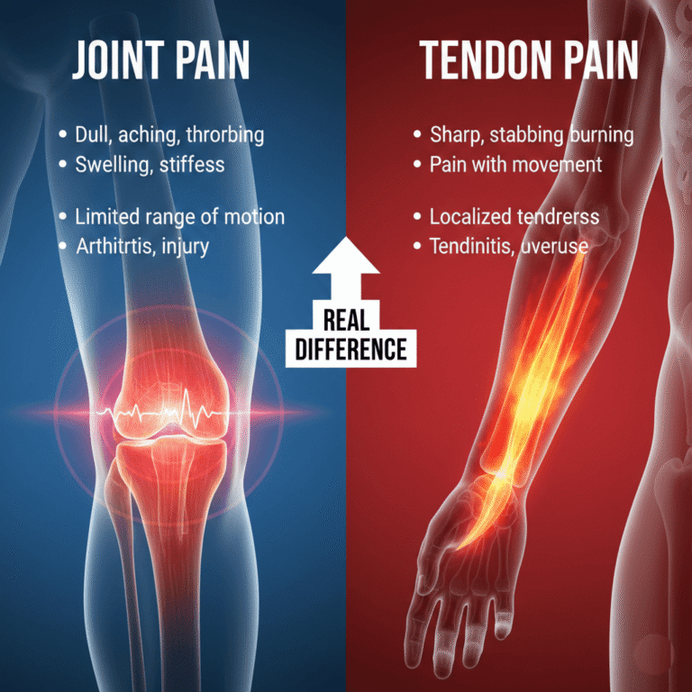 Joint pain vs tendon pain
