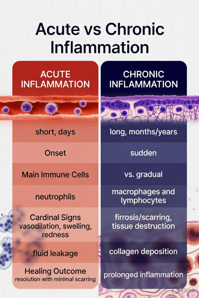 acute inflammation vs chronic inflammation
